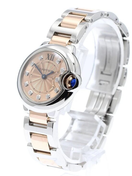 CARTIER Baron blue SM WE902052 K18PG/SS 11P diamond Quartz Ladies Watch_906390 main image 6
